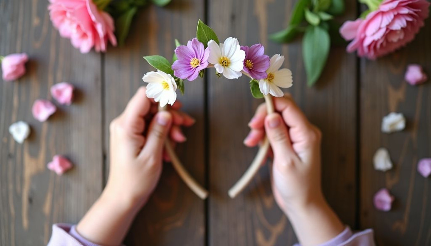 Création d'une couronne de fleurs pour petites princesses